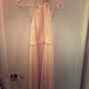 Angel pink lace halter dress